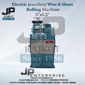 Steel JP 5"x2.5" Electric Jewellery Wire And Sheet Rolling Machine