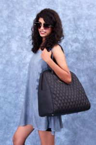 Ardan Genuine Leather Quilted Office Tote Bag For Girls