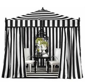 Black White Stripe Cabana Tent