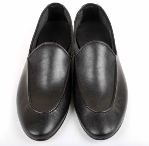 MENS HANDMADE BLACK UNLINED LOAFERS shoes