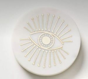 White Marble Evil Eye Coasters