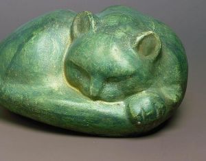 Sleeping Coon Cat sculpture