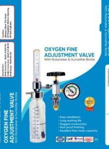 Oxygen Adjustment Valve Adjustment Oxygen Valve With Regulator Oxygen Flow Meter With Rotameter & Humidifier Bottle Flow Meter With Oxygen
