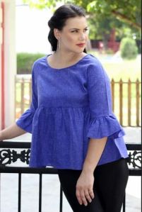 Blue Peplum Top