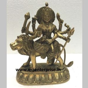 Hindu Goddess Ambe Mataji Brass Statue