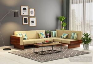 6 Seater L Shape Corner Sofa Set with Washable Zipper Cover