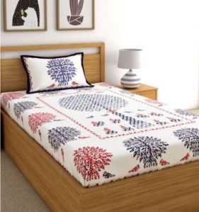 Cotton Single Bed Sheet With Pillow Cover