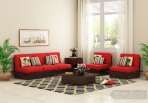 Low Floor Wooden Sofa Set