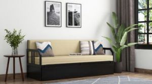 Metal Sofa Cum Bed with Cushions