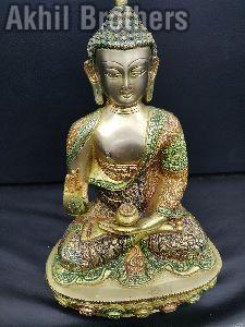 12.5 Inch Brass Buddha Statue