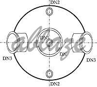 Five Neck Bottom Outlet Spherical Vessel