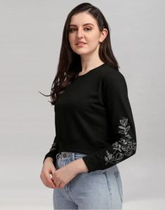 Cotton Fleece Blend Embroidered Sweatshirt