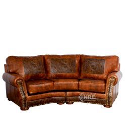 Distressed Brown Leather Sofa
