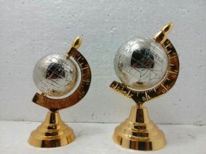 BRASS WORLD MAP GLOBE