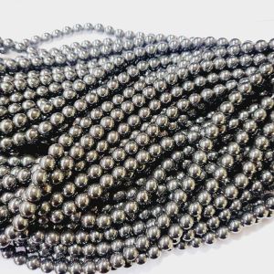 Black Hematite Round 8mm Gemstone Beads