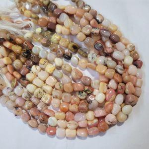 Pink Peru opal Tumble real gemstone Beads