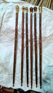 Brass Worked Wooden Walking Sticks
