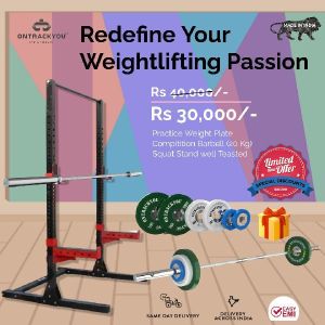 Weightlifting Equipment - Competition Weight Plates, Competition Barbell, Squat Stand
