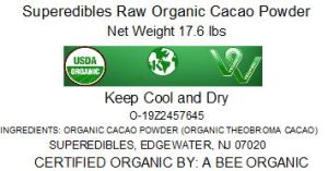 Superedibles Raw Organic Cacao Powder