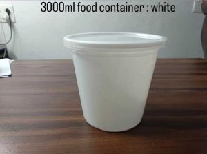 3000 ml White Reusable Plastic Food Container