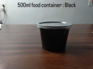 500 ml Black Reusable Plastic Food Container