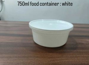 750 ml White Reusable Plastic Food Container