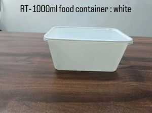 RT 1000 ml White Reusable Plastic Food Container