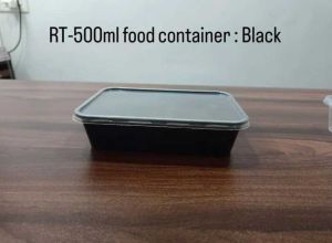 RT 500 ml Black Reusable Plastic Food Container