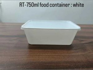 RT 750 ml White Reusable Plastic Food Container