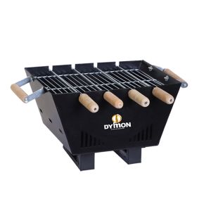 Dymon Tabletop Charcoal Grill Barbeque with 4 Skewers &amp;amp; Charcoal Tray (Stellar Black)