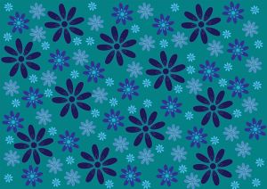 Blue color flowers gift wrapping paper
