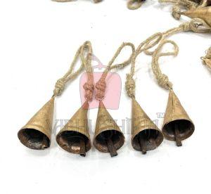16cm Metal Christmas Harmony Vintage Rustic Bells Cone shape