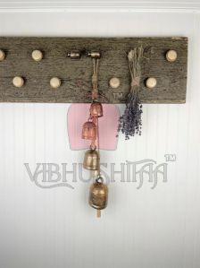 Set of 4 Rustic Gold Bells On Rope in Increasing Sizes - For Wreaths, Doors, Mantle, Christmas, Holi