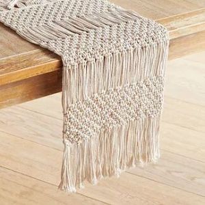 Natural Macrame Table Runner