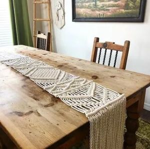 Macrame Table Runner Natural