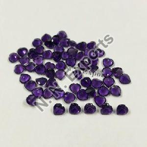 Natural African Amethyst Faceted Heart Loose Gemstones