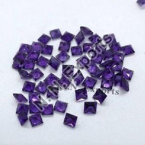 Natural African Amethyst Faceted Square Loose Gemstones