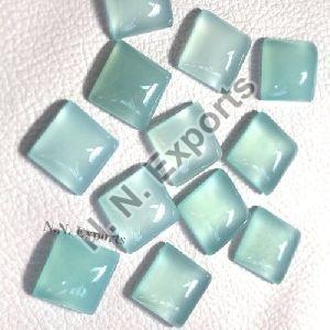 Natural Aqua Chalcedony Square Cabochons Loose Gemstones