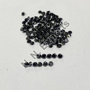 Natural Black Diamond Faceted Round Loose Gemstones