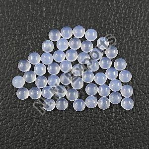 Natural Blue Chalcedony Round Cabochon Loose Gemstones