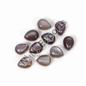 Natural Brown Moonstone Pear Cabochons Loose Gemstones