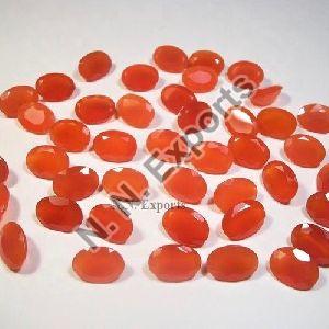 Natural Carnelian Faceted Oval Loose Gemstone