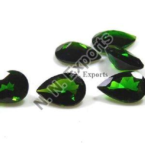Natural Chrome Diopside Faceted Pear Loose Gemstones