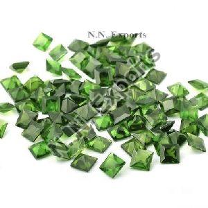 Natural Chrome Diopside Faceted Square Loose Gemstones