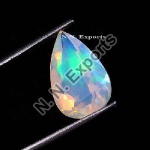 Natural Ethiopian Opal Faceted Pear Loose Gemstones