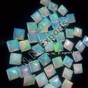 Natural Ethiopian Opal Faceted Square Loose Gemstones