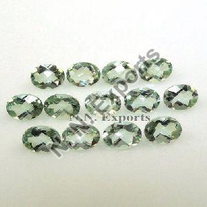 Natural Green Amethyst Faceted Oval Loose Gemstones