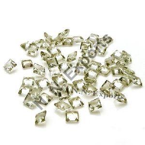 Natural Green Amethyst Faceted Square Loose Gemstones