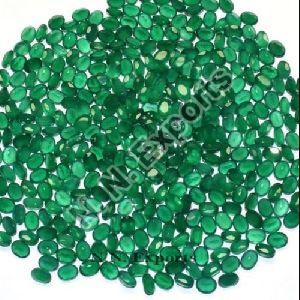 Natural Green Onyx Faceted Oval Loose Gemstones