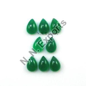 Natural Green Onyx Pear Cabochons Loose Gemstones